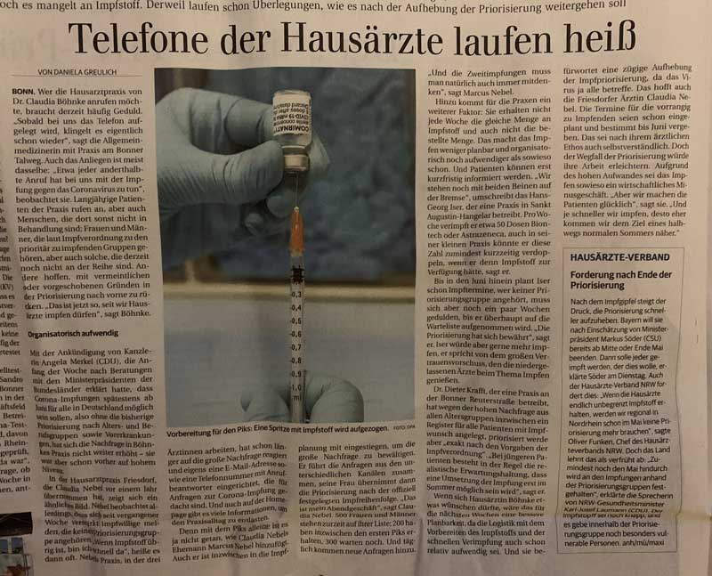 Unsere Praxis im Interview mit dem General-Anzeiger Bonn